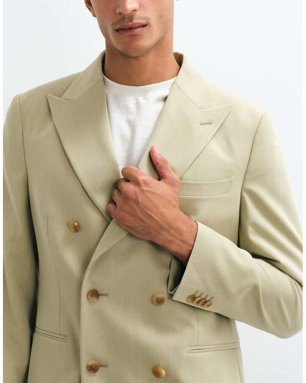 ASOS Green Crease Resistant Double Breasted Suit Jacket for men