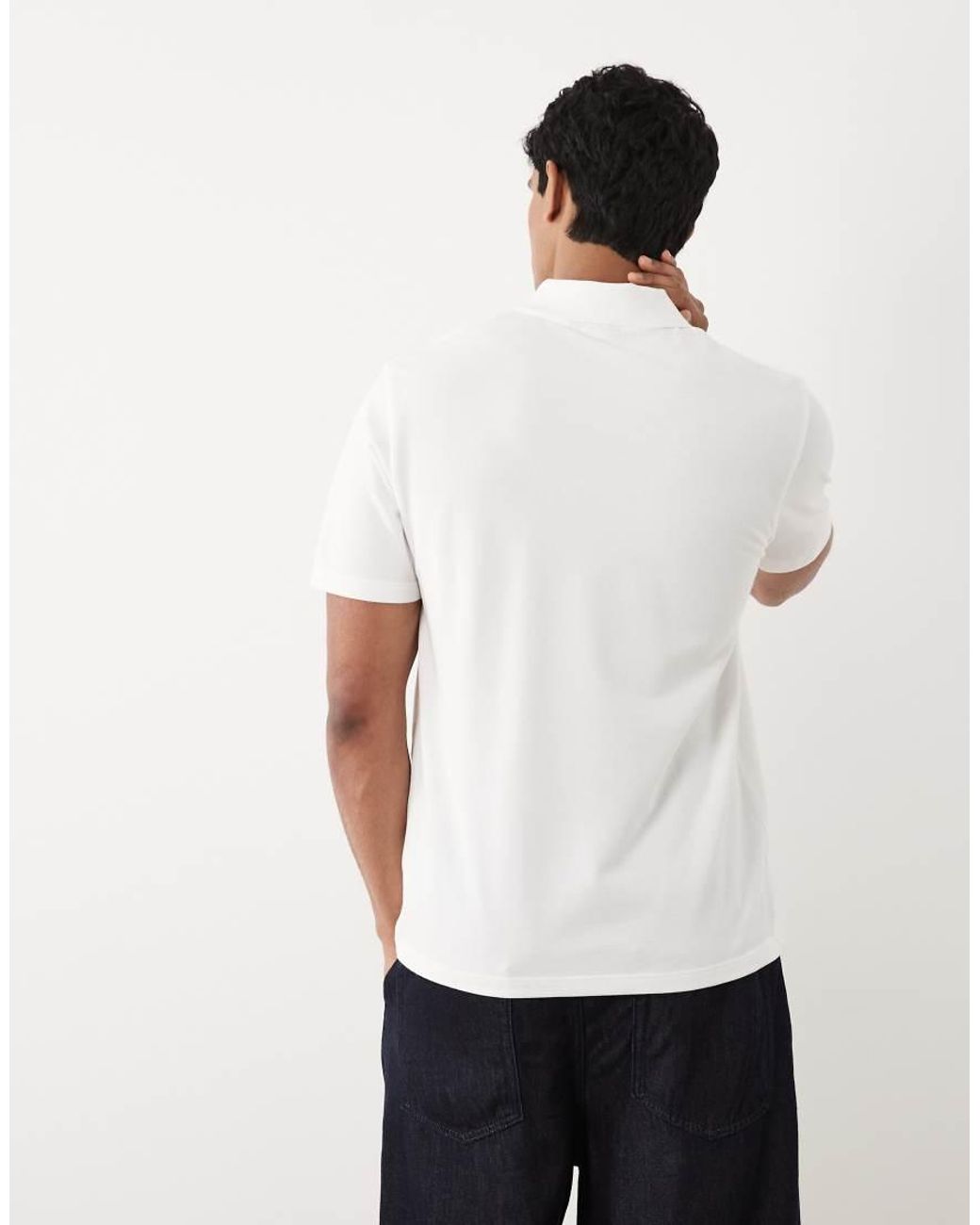 ASOS White Regular Fit Polo With Zip for men