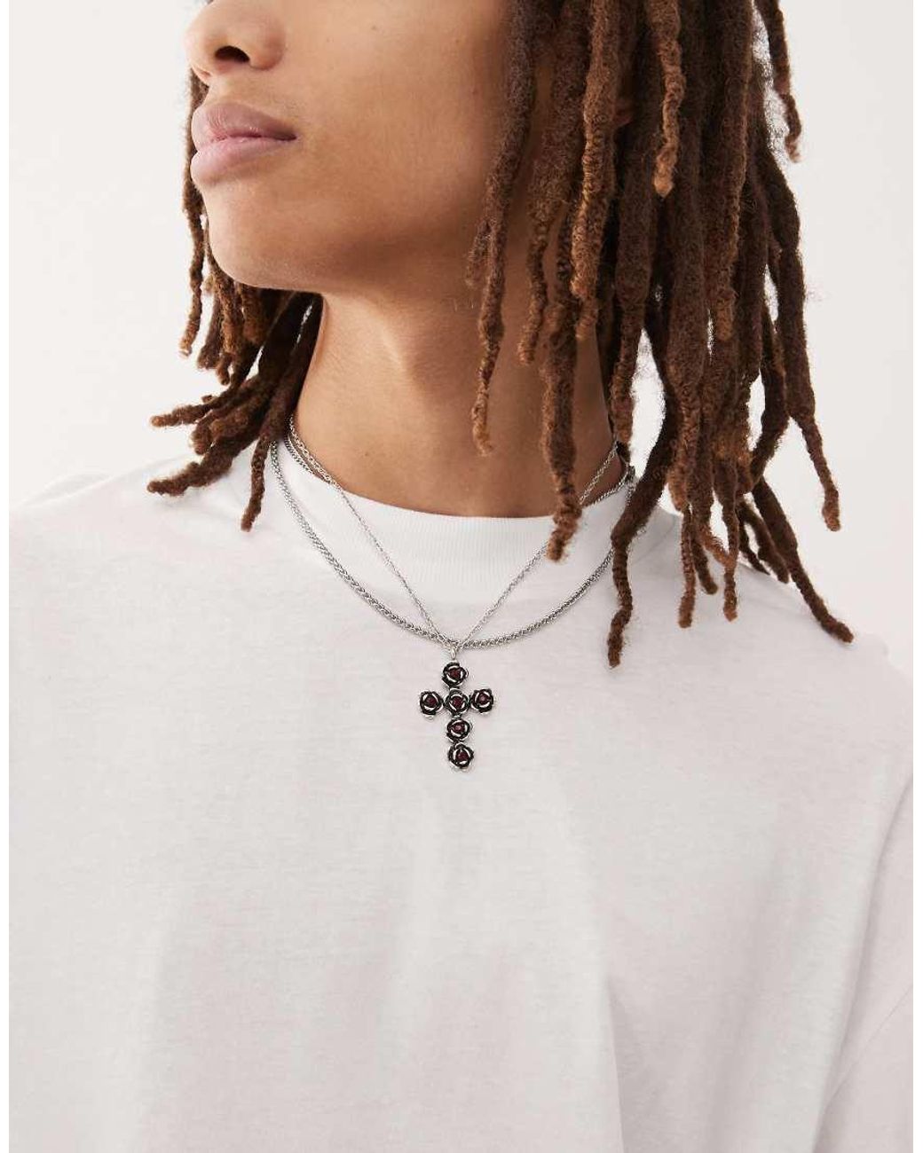 Collusion White Boxy Relaxed T-shirt for men