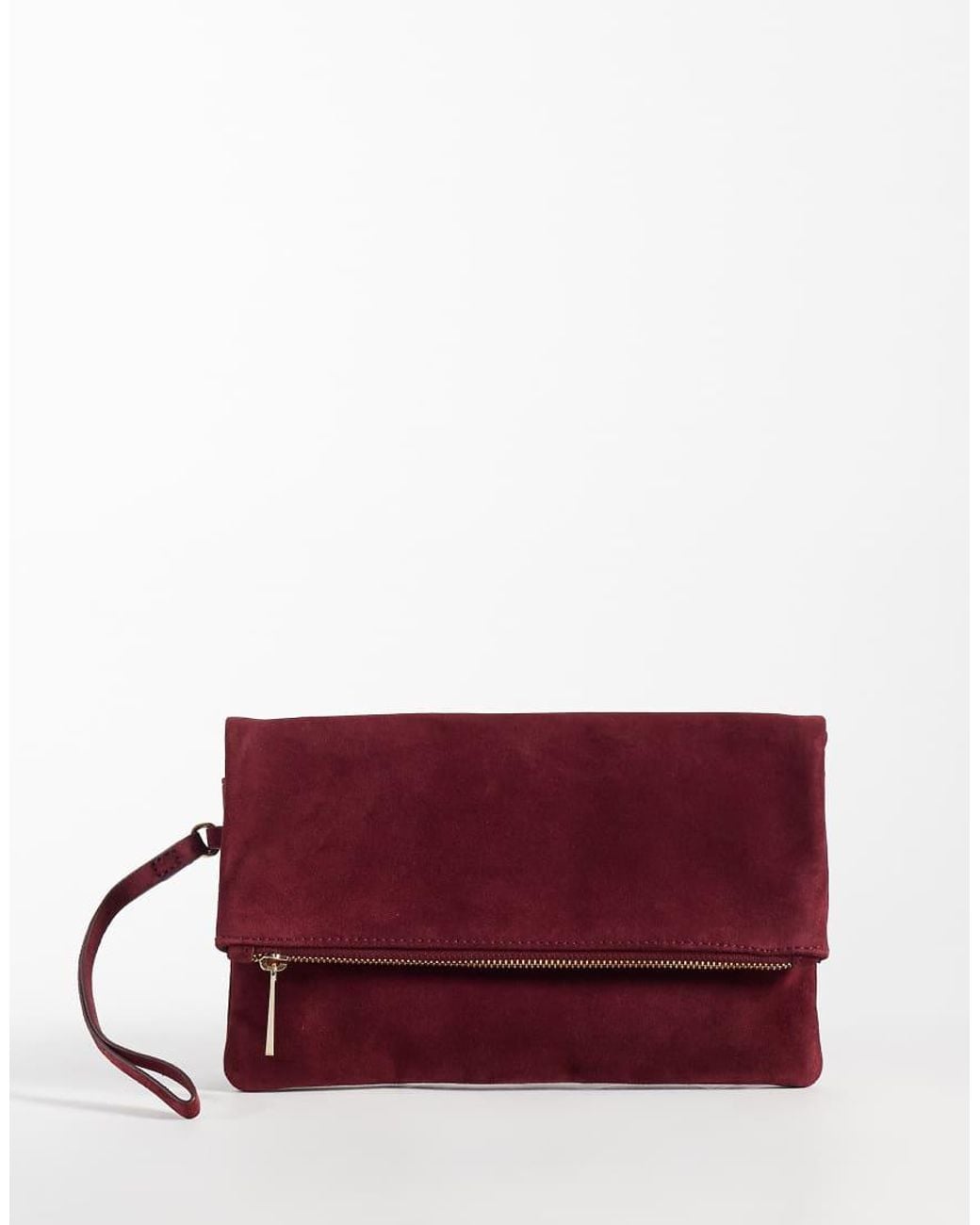 Accessorize Purple Suede Foldover Clutch