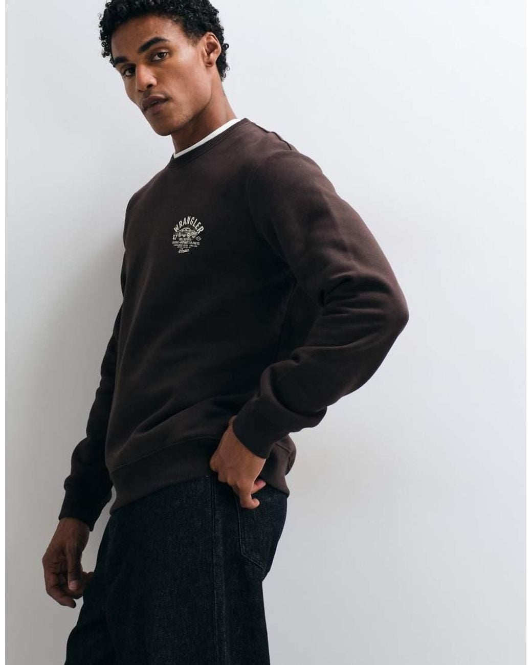 Wrangler Black Graphic Print Sweatshirt for men