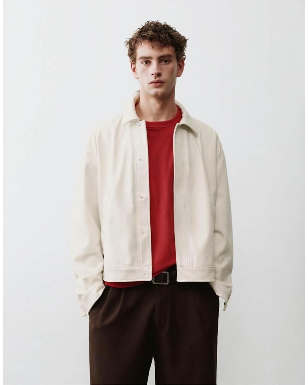 Pull&Bear White Trucker Jacket for men