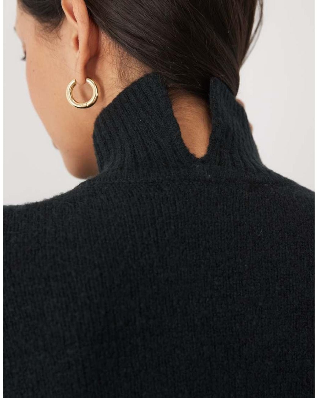 Threadbare Black Roll Neck Knitted Jumper
