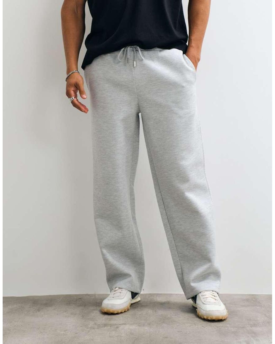 ASOS Gray Wide Leg Scuba-style Fabric jogger for men