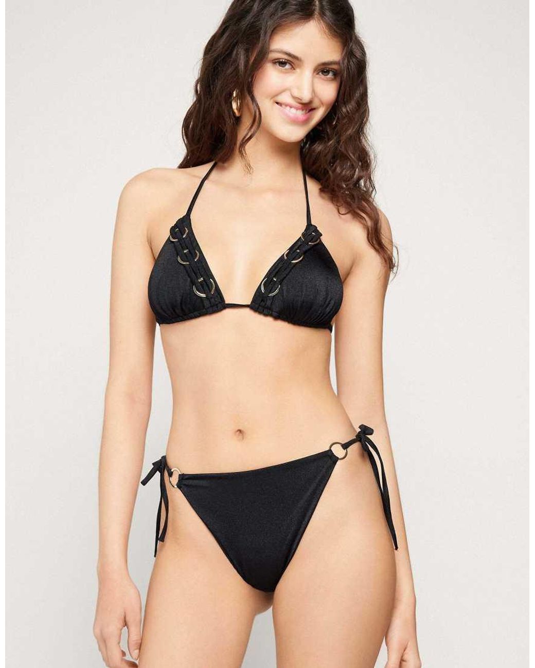 Tezenis Black Brazillian Royal Essence Bikini Bottoms