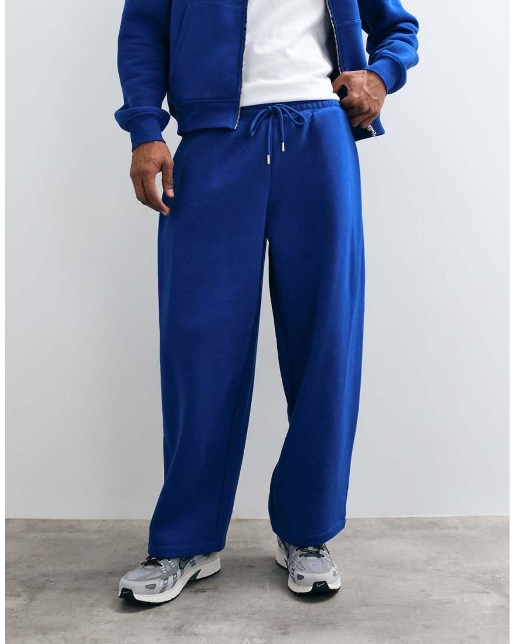 ASOS Blue Oversized Balloon Fit jogger With Side Pleat Co for men