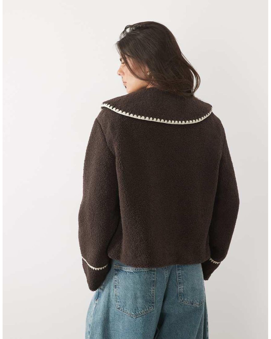 Nobody's Child Black Borg Whipstitch Pocket Detail Short Jacket