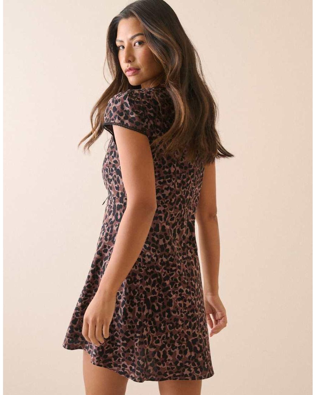 Nobody's Child Brown Leopard Print Rosa Mini Dress