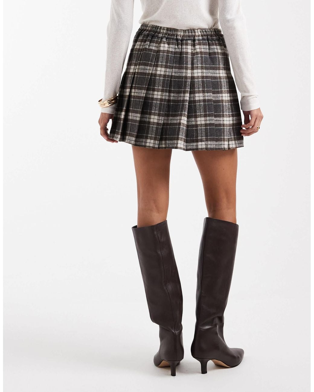 ONLY White Pleated Mini Skirt