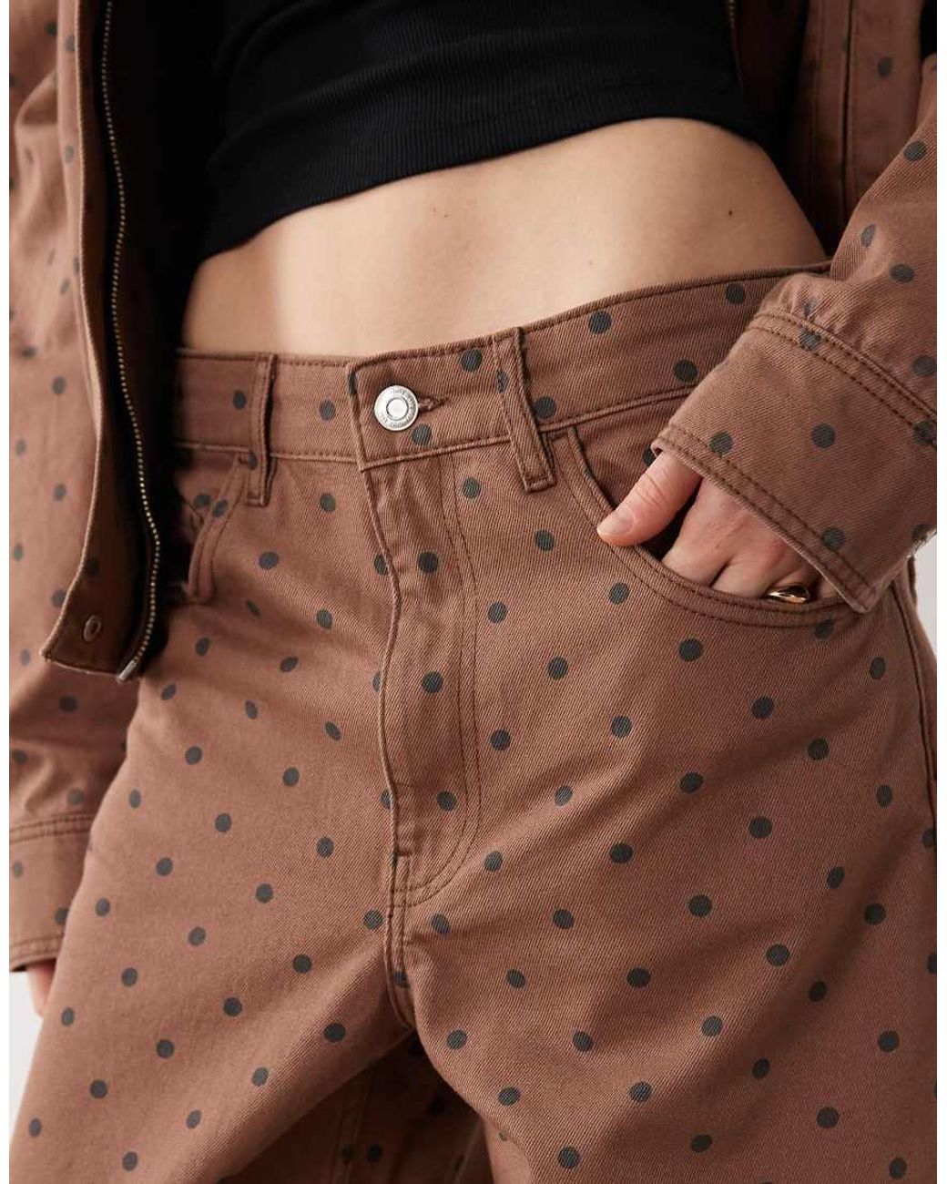 Mango Brown Dots 100% Cotton Baggy Jean Co-Ord