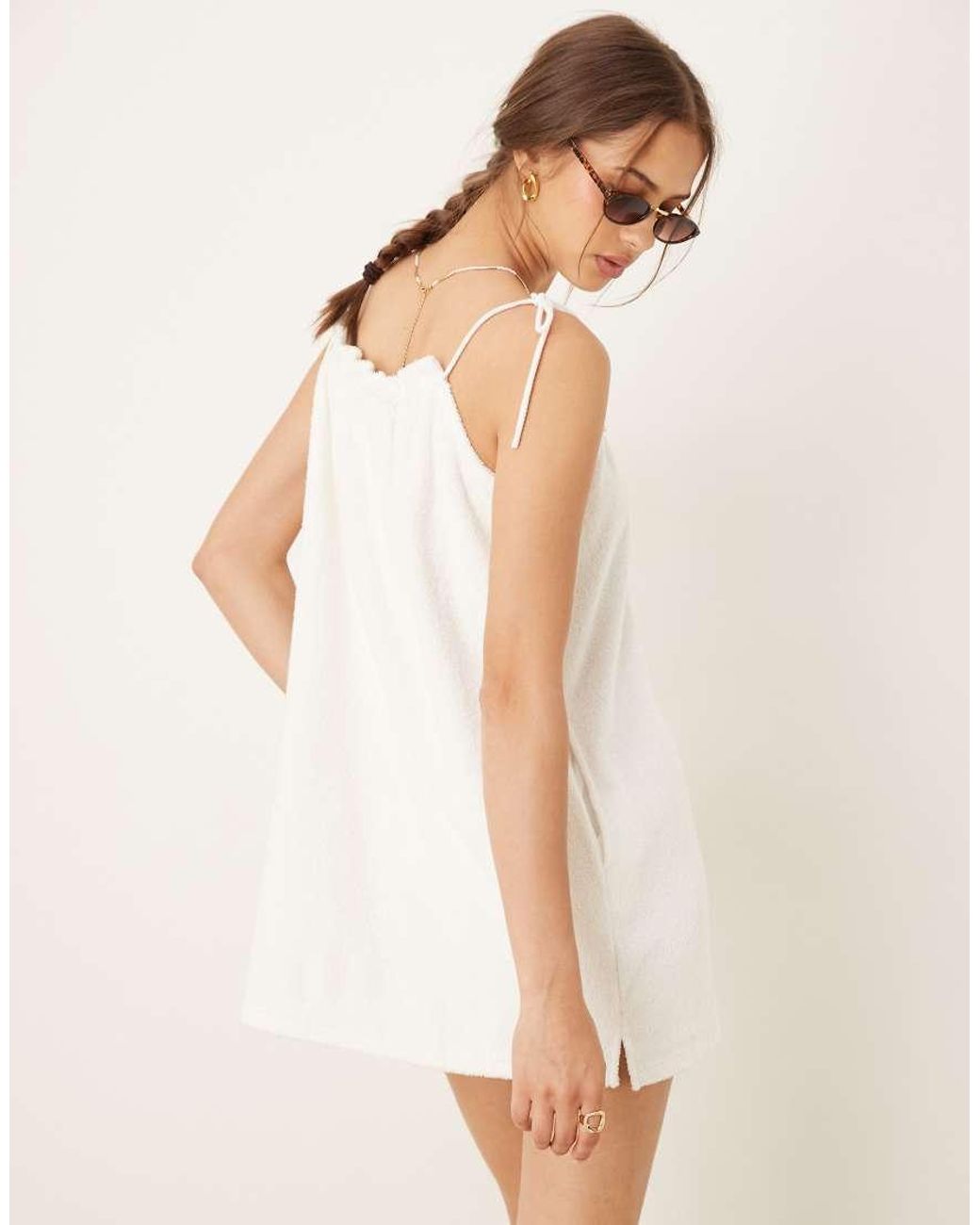 Polo Ralph Lauren White Shoulder Tie Dress