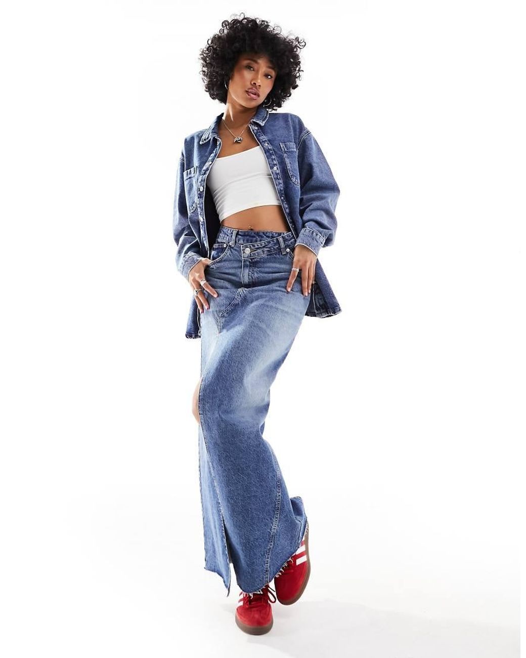 Noisy May Blue Oversize Denim Shirt
