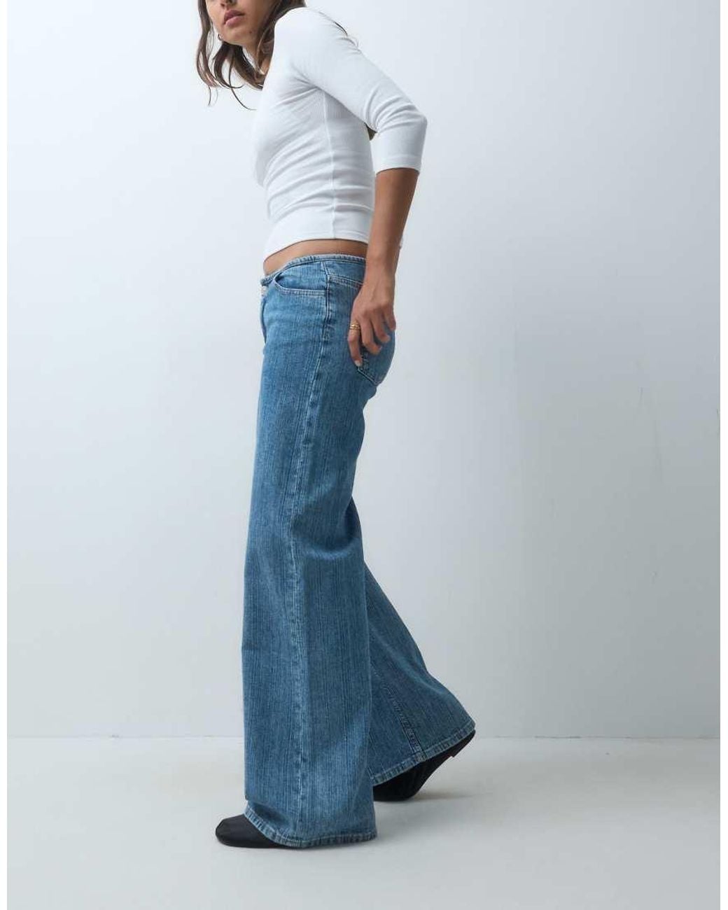 Mango Blue Teen Low Rise Straight Jean
