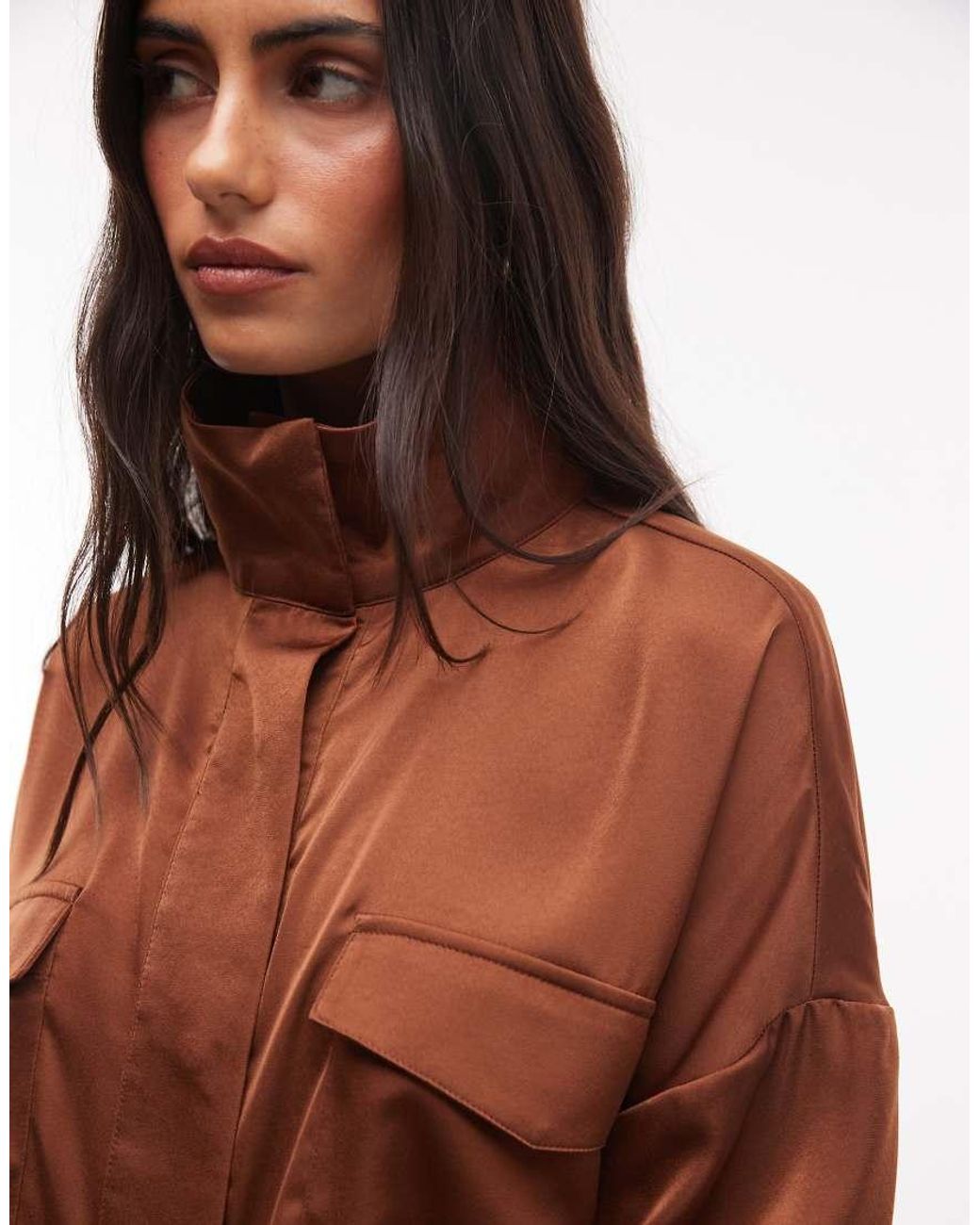 ASOS Brown Satin Windbreaker