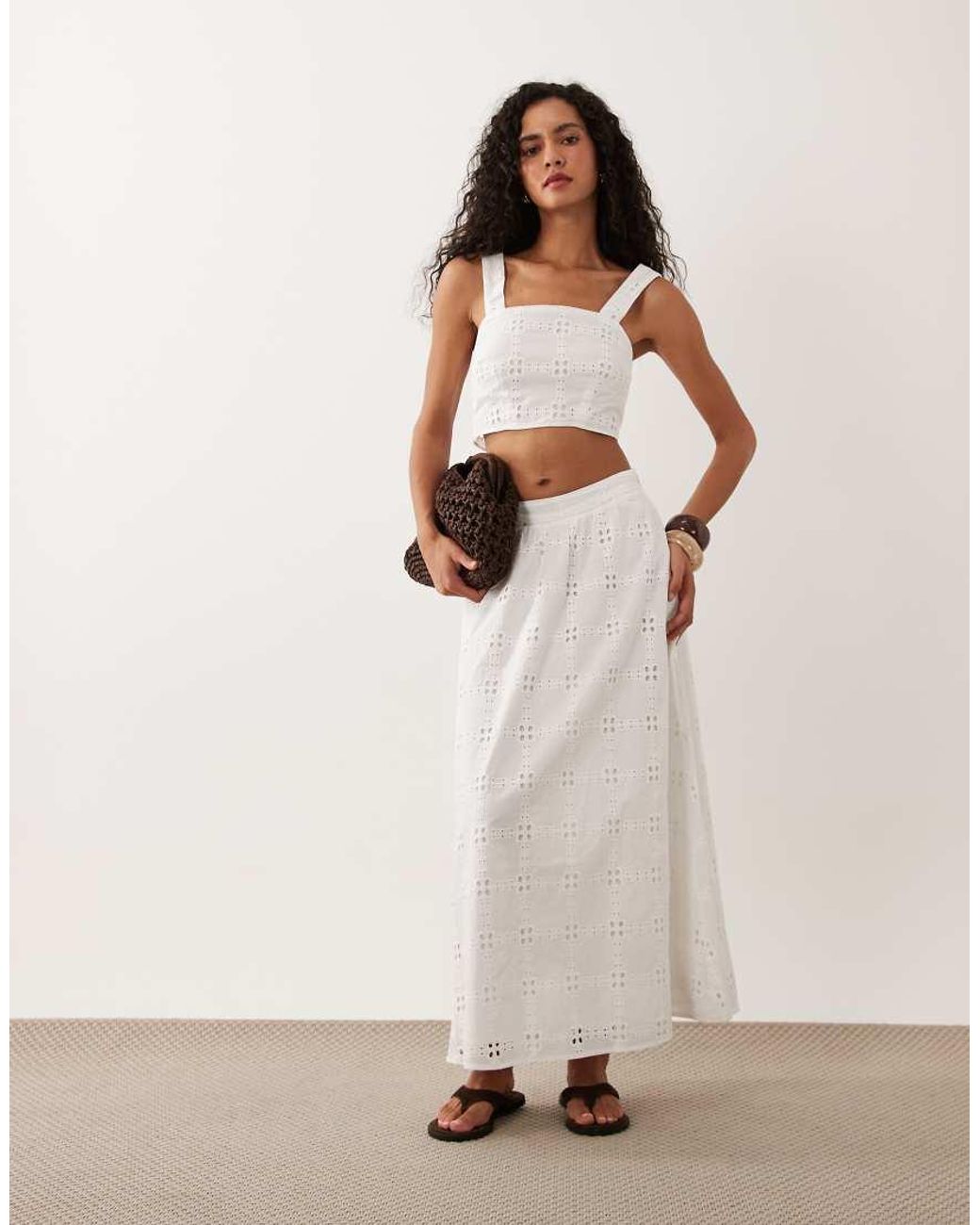 New Look Natural Co-ord Broderie Anglaise Cami Top