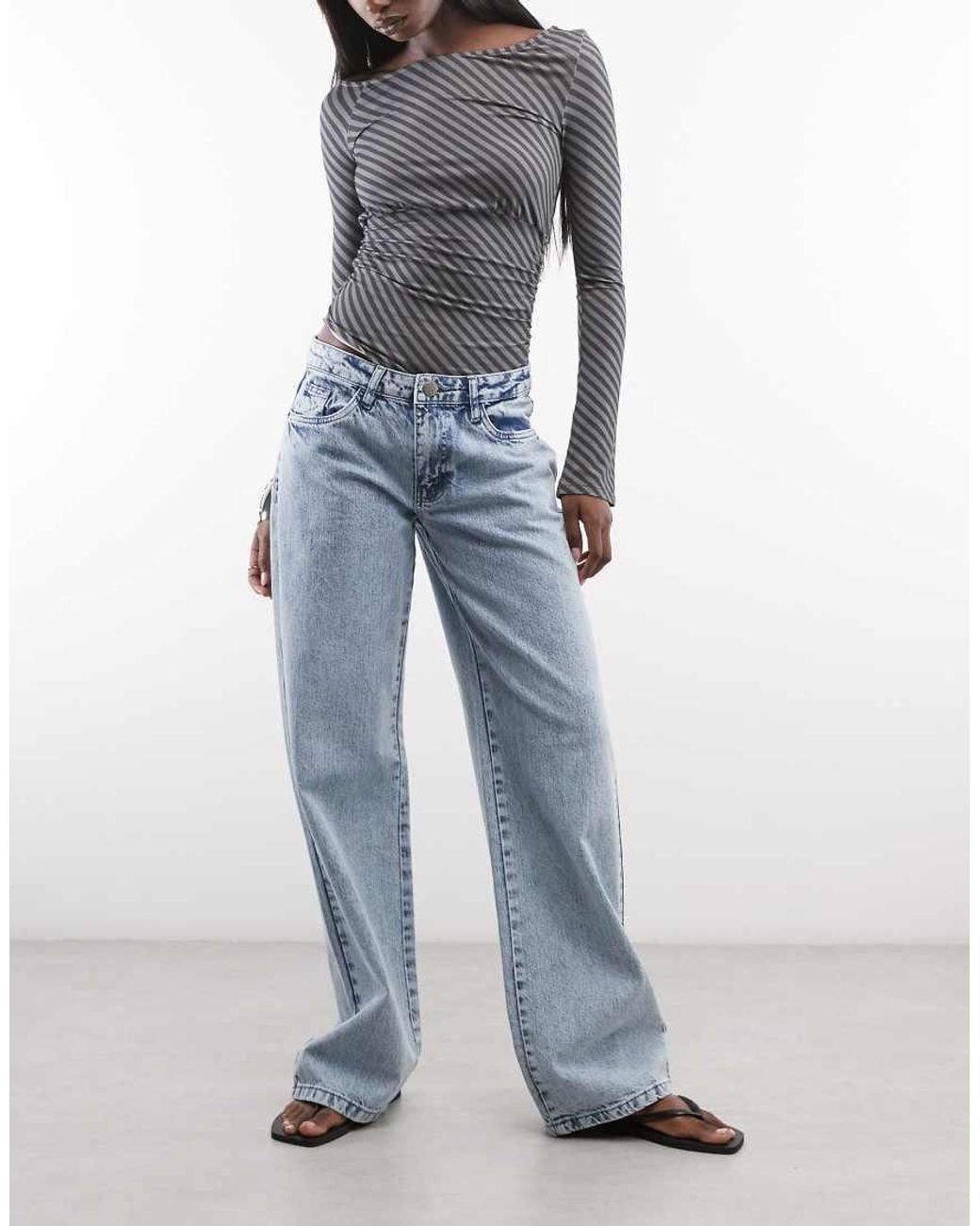 Daisy Street Blue Low Rise Boyfriend Jeans