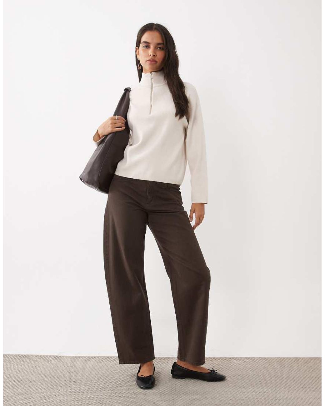 New Look Natural Compact Knit Half Zip Jumper