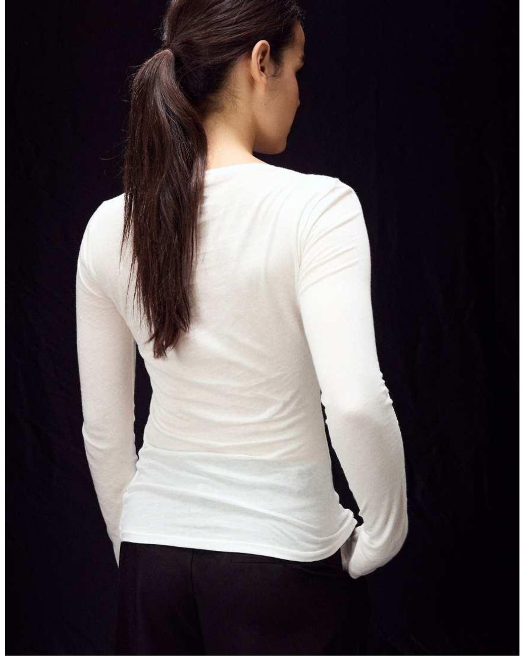 Stradivarius Black 100% Cotton Long-sleeve T-shirt