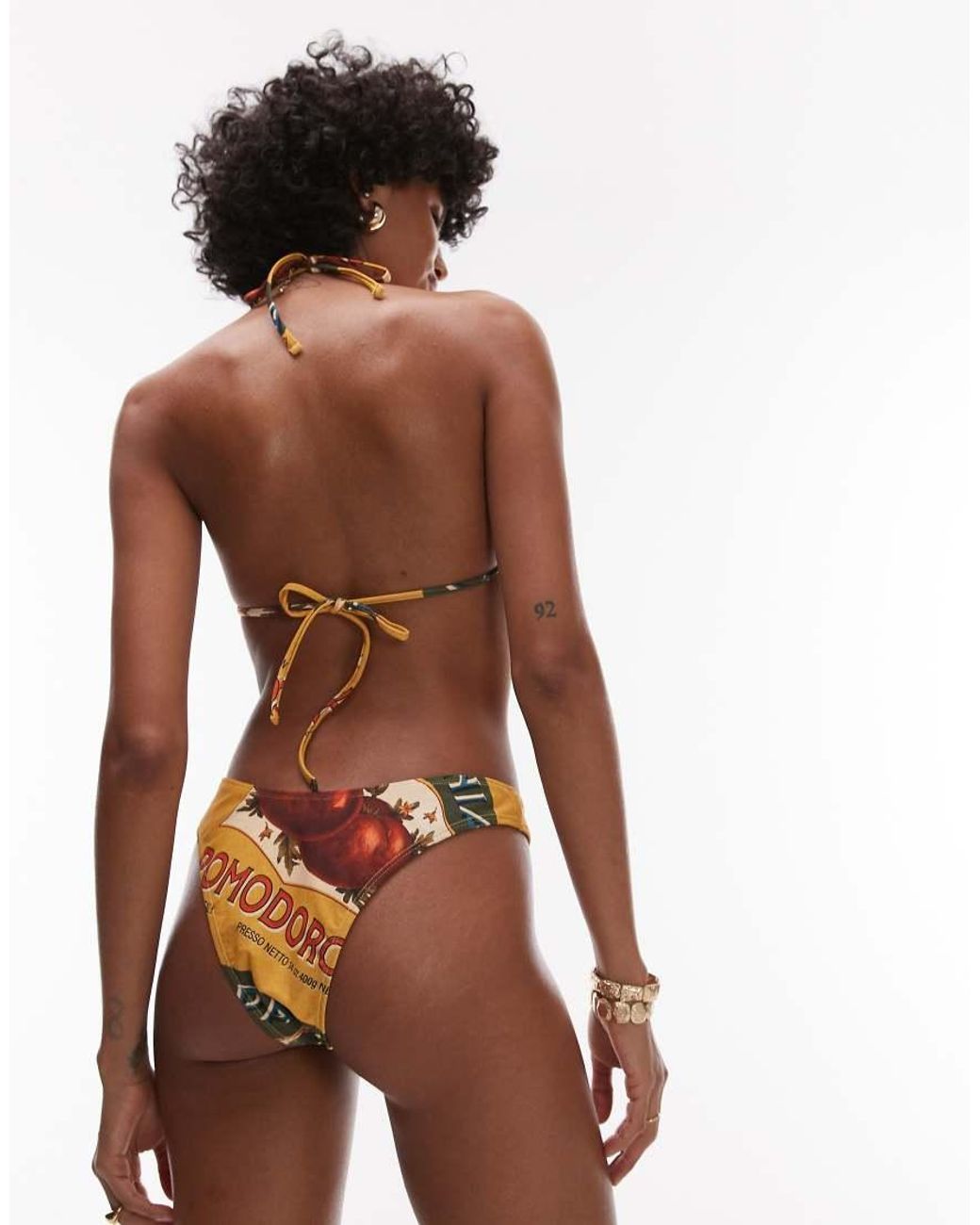 TOPSHOP Brown Amalfi High Leg Brief Bikini Bottoms