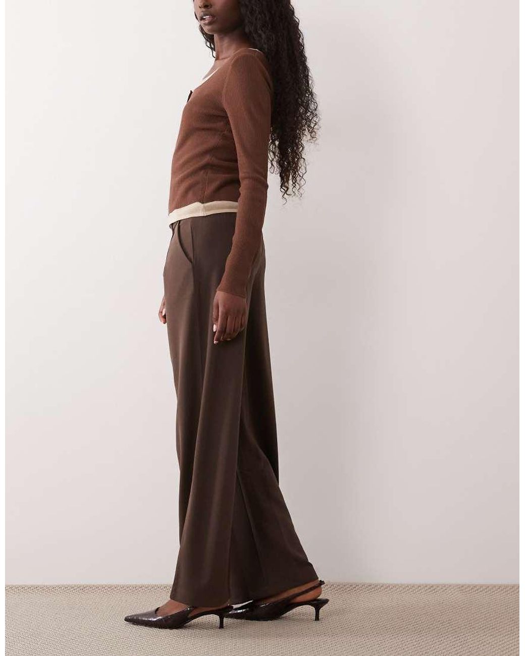 Jdy White Button Detail Wide Leg Trouser