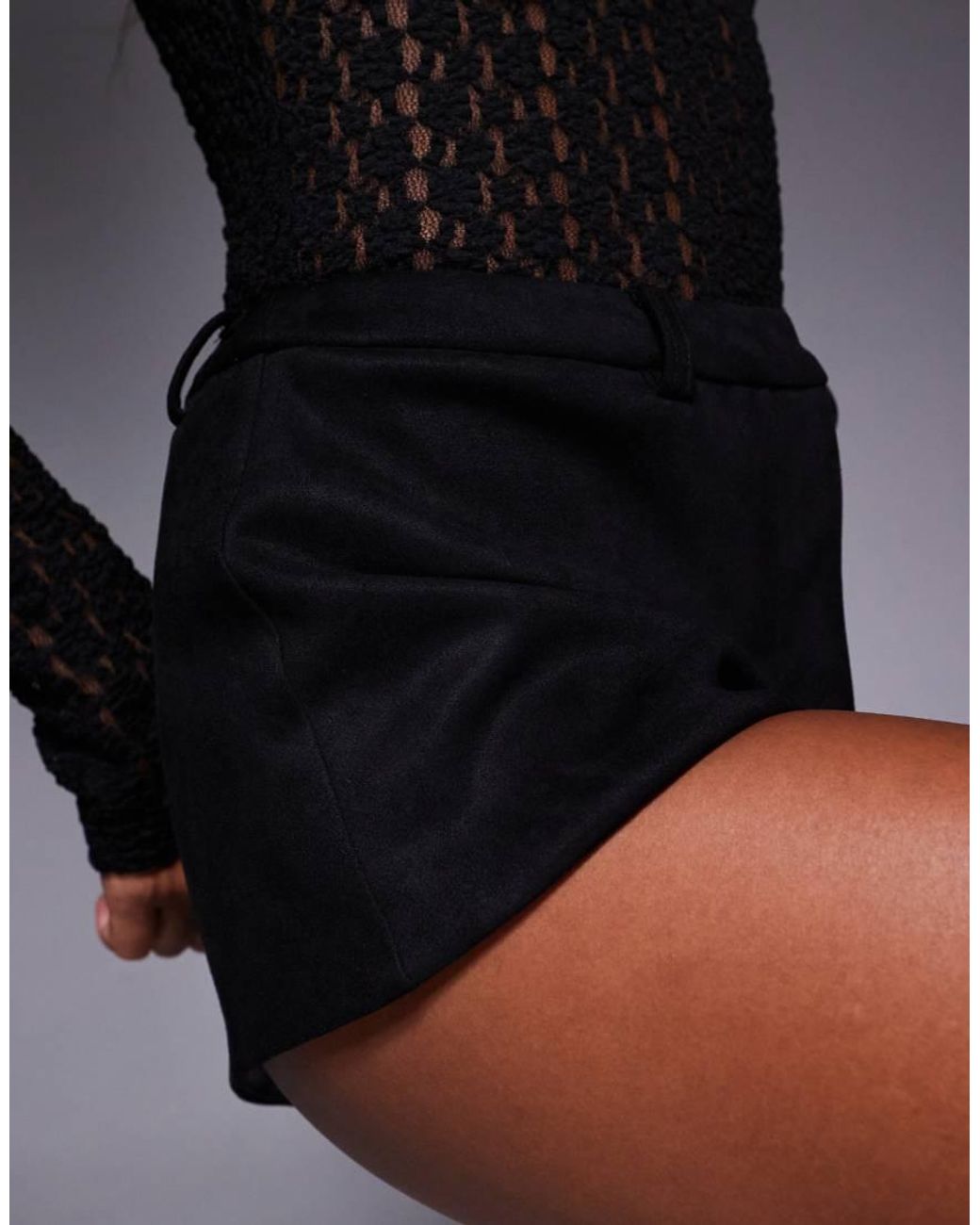 Bardot Black Jayla Faux Suede Mini Short