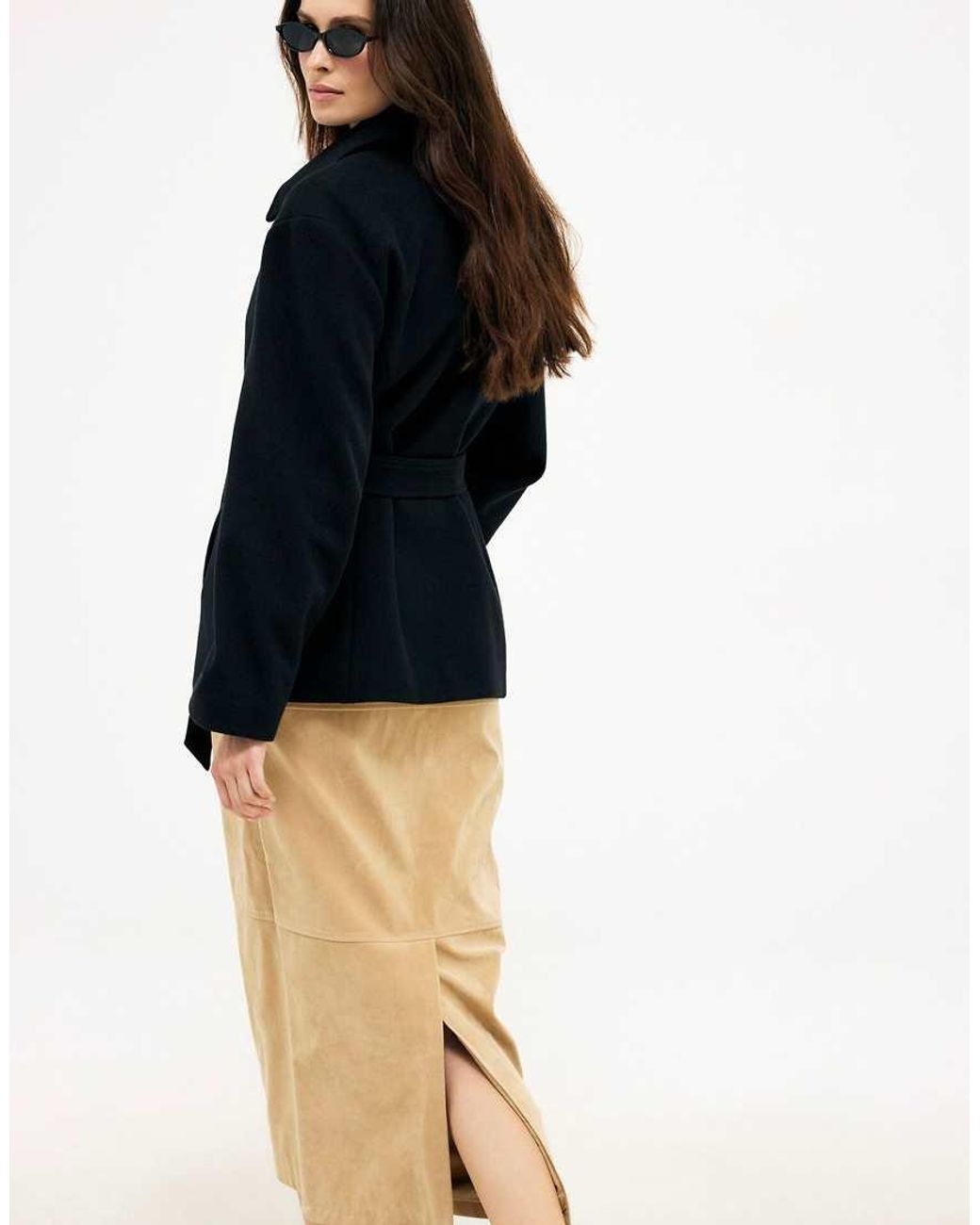 NA-KD Brown Belted Short Coat