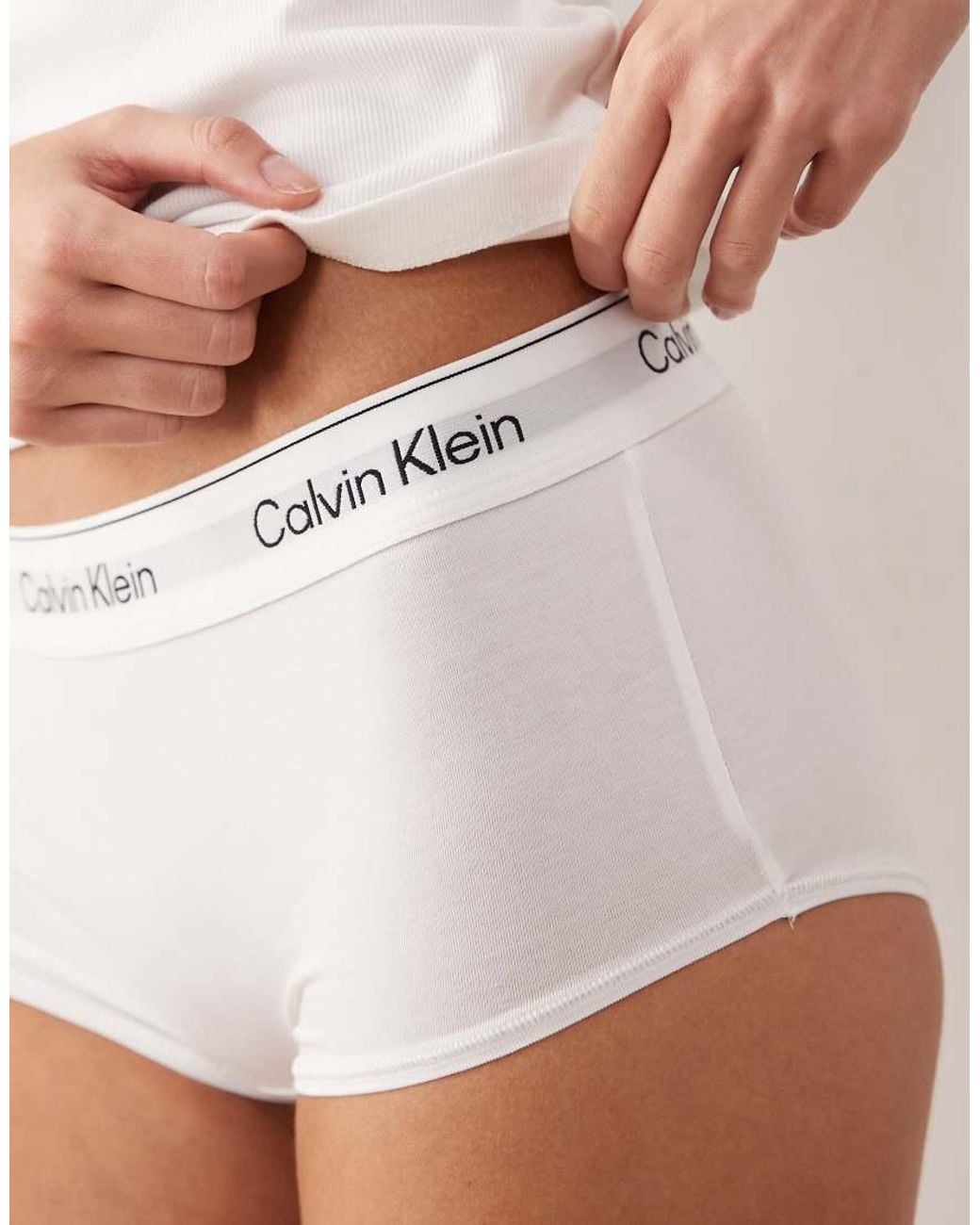 Calvin Klein White Icon Cotton Modal Boy Short