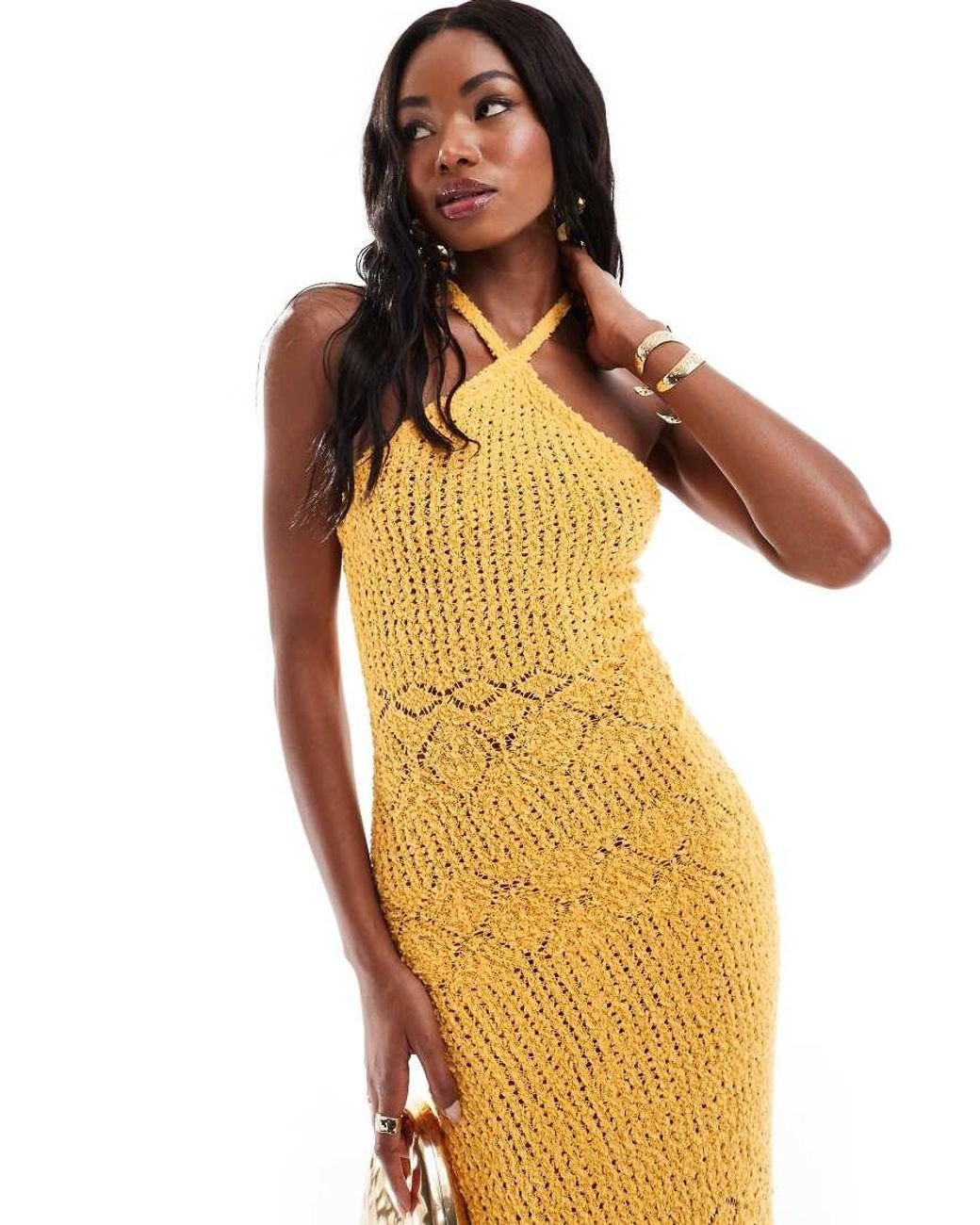 Vestito Lungo di Bershka in Metallizzato Lyst