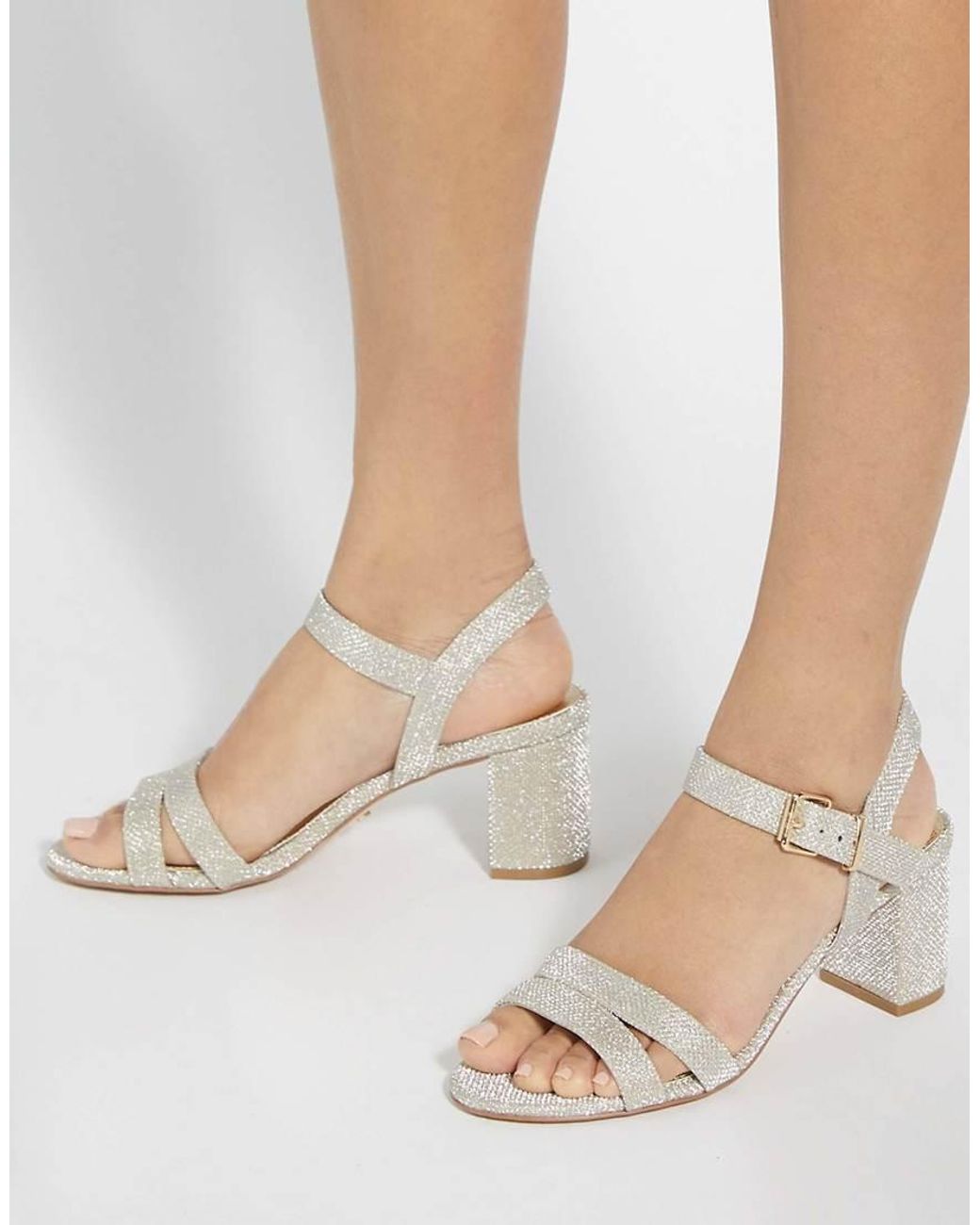 Dune White Merisa Heeled Sandals