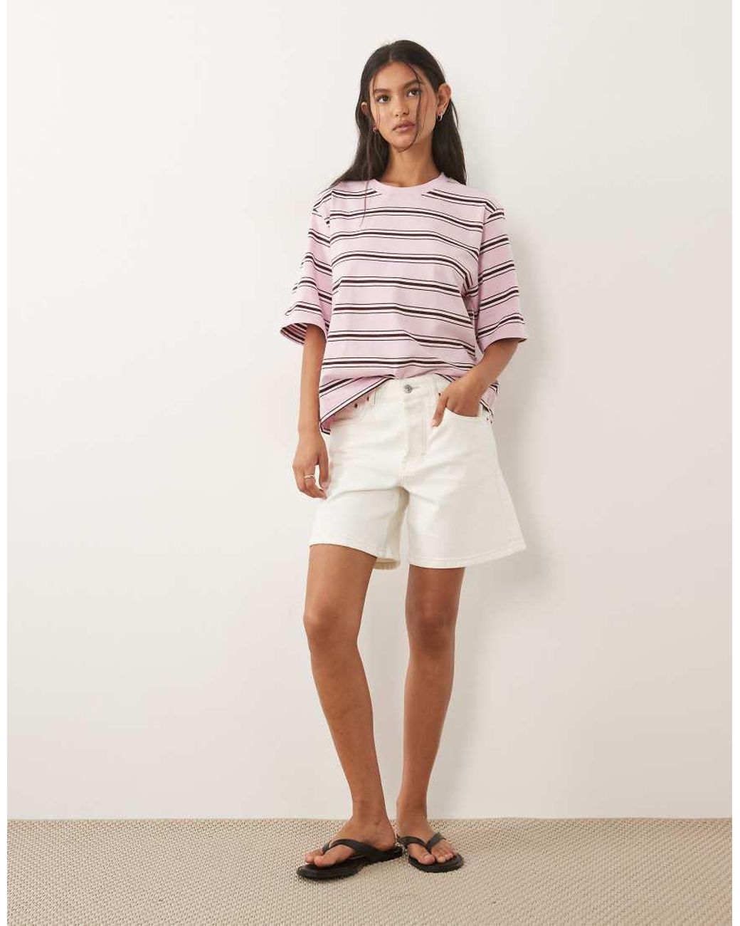 ARKET Pink Heavyweight Jersey Boxy T-shirt