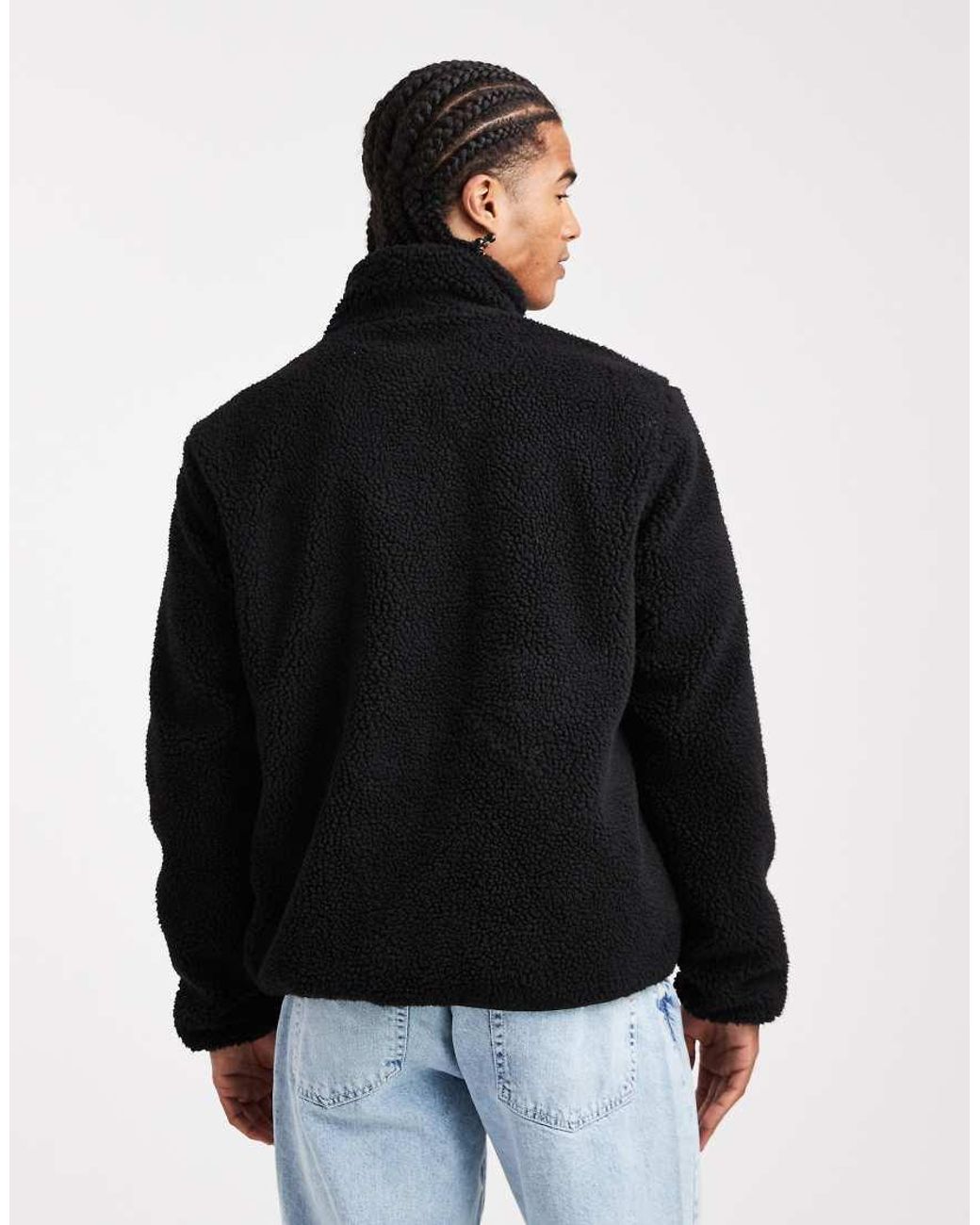 Jack & Jones Black Fleece Jacket With Pocket for men