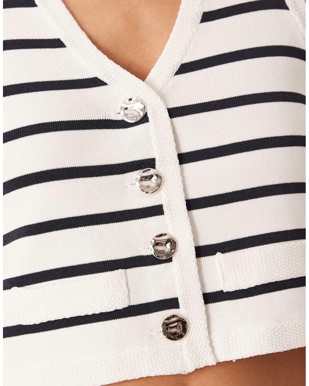 Vila Natural Gold Button Knitted Vest