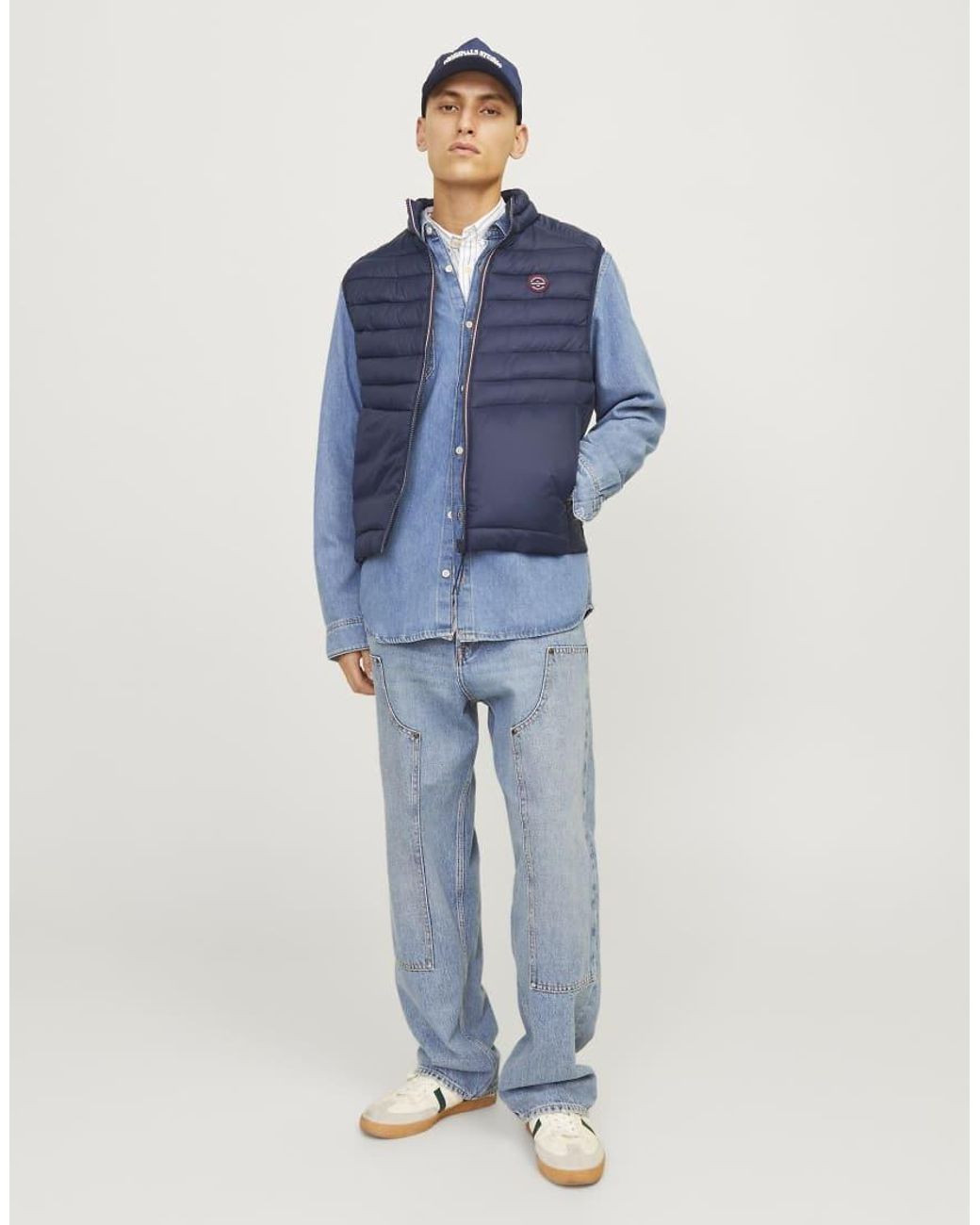 Jack & Jones Blue Puffer Gilet for men
