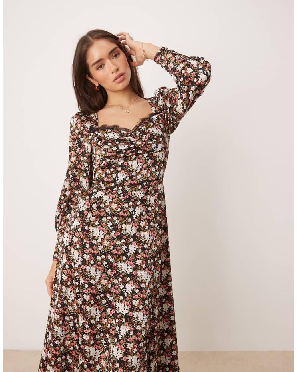 Glamorous Natural Side Split Midi Dress