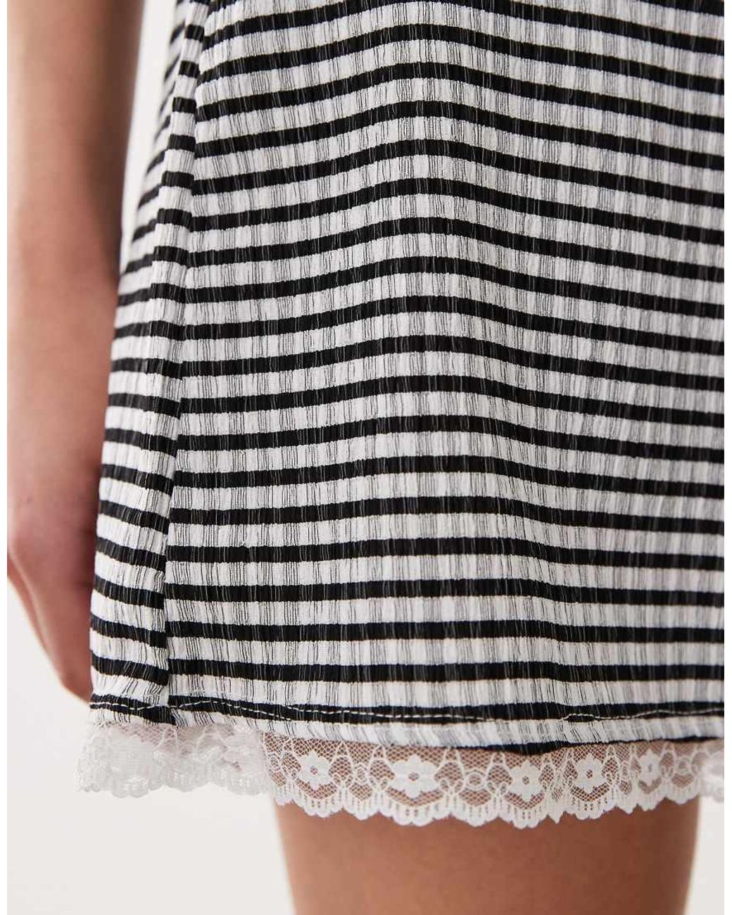 ASOS White Co-ord Gingham Shorts With Lace Trims