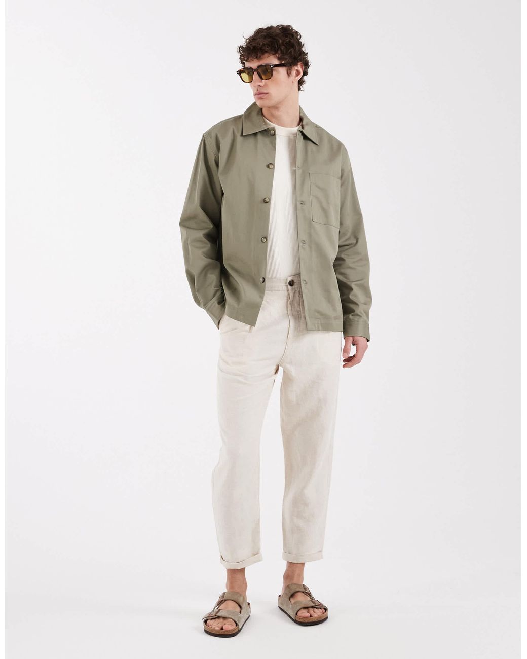 SELECTED Gray 100% Cotton Overshirt for men