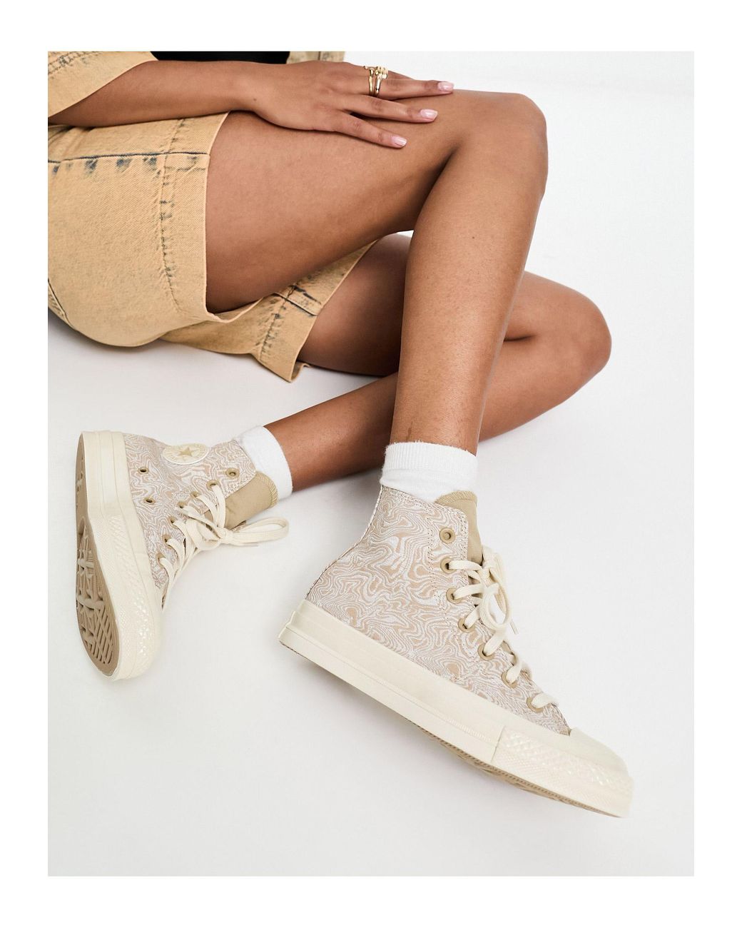 Chuck 70 hi - baskets à imprimé tourbillons - beige Converse en coloris  Blanc | Lyst