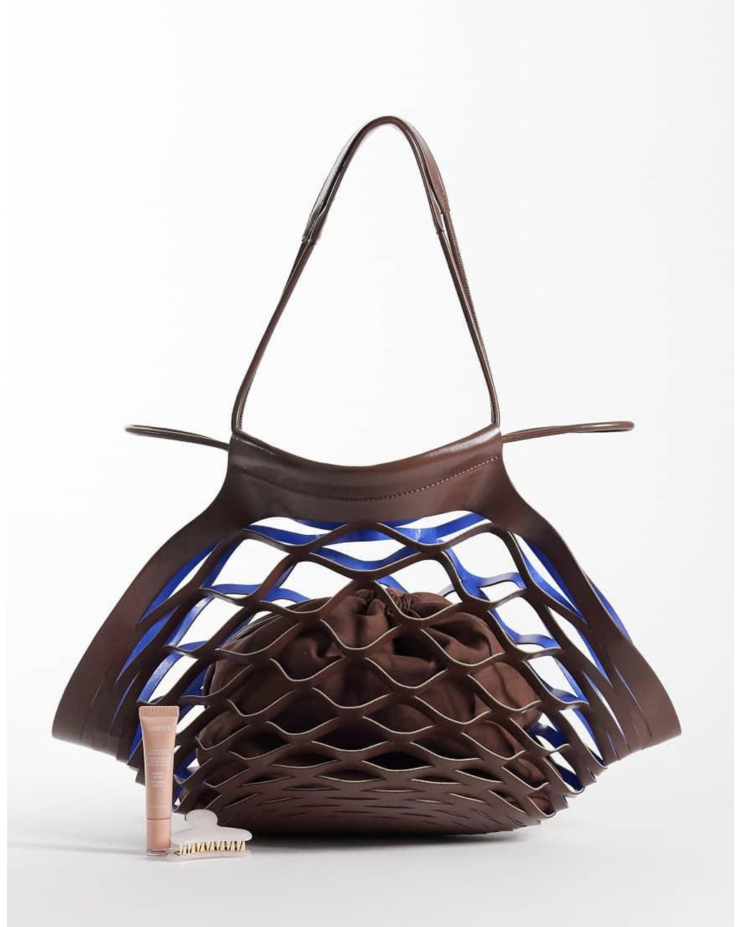 ASOS Blue Laser Cut Slouchy Tote Bag