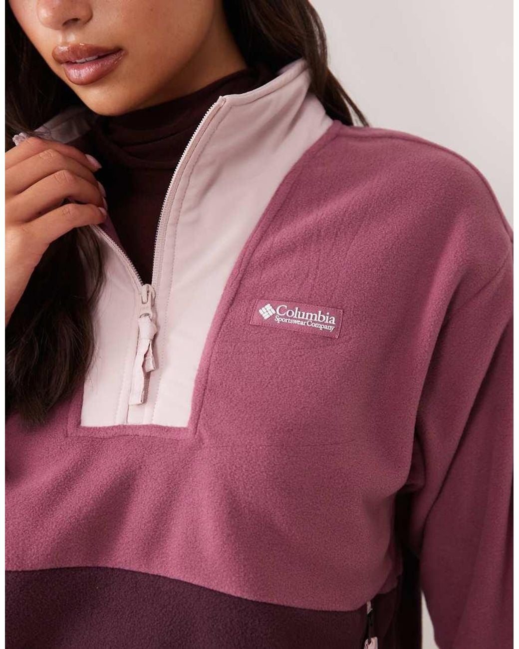 Columbia Purple Sequoia Grove Ii Half Zip Fleece