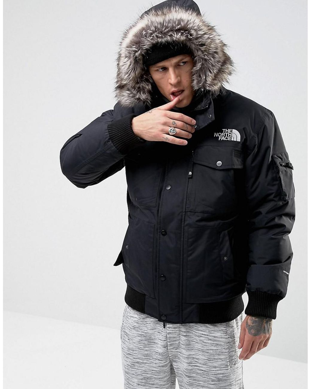 The North Face Bomber Jacket Detachable Hood In Black for Men | Lyst
