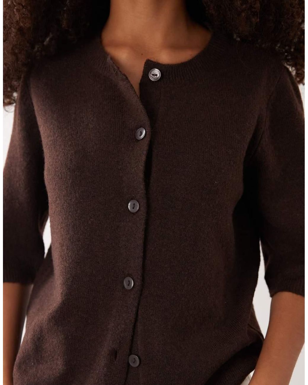 Vila Brown Short Sleeve Knit Cardigan