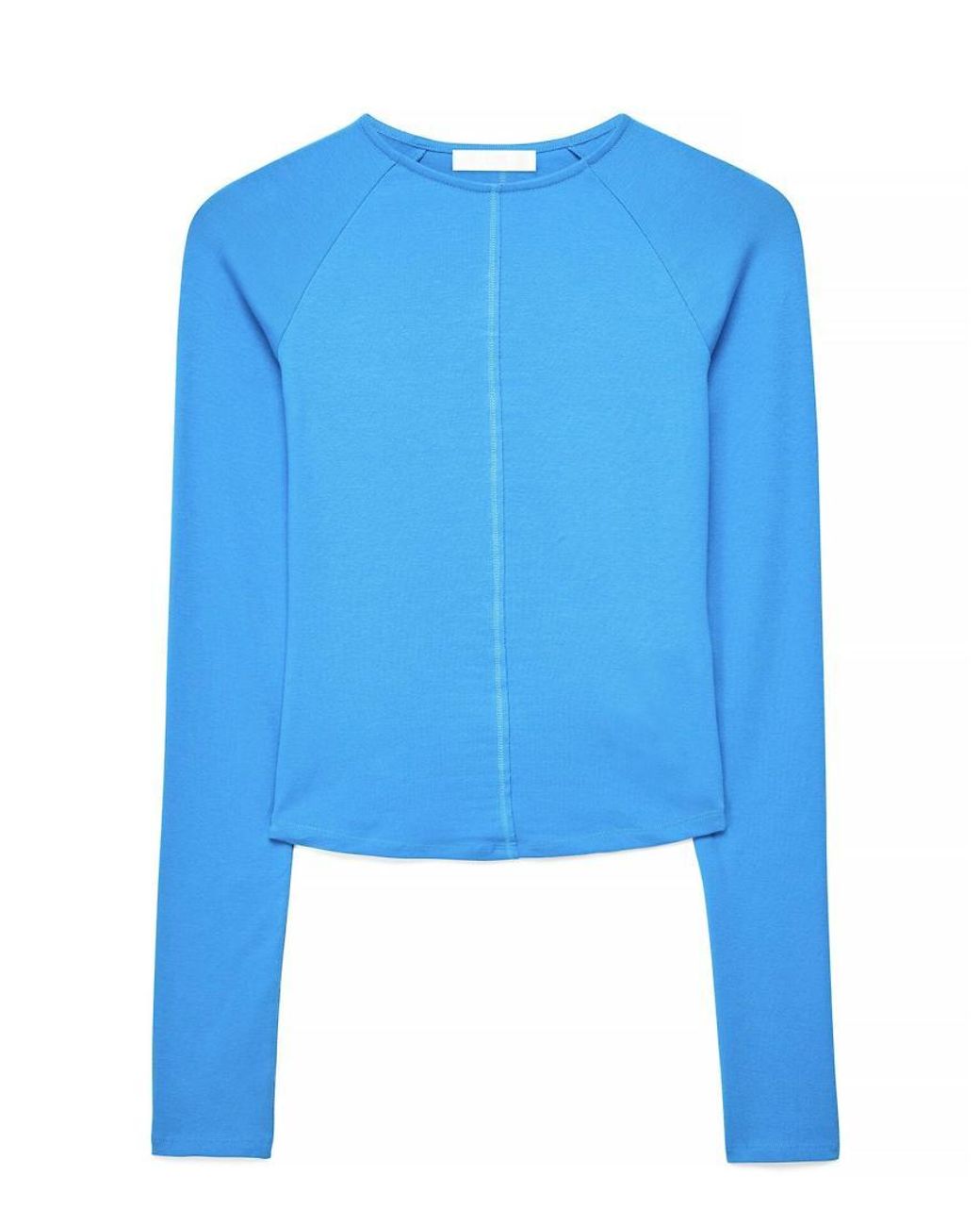 NA-KD Blue Long Sleeve Rounded Hem Jersey Top
