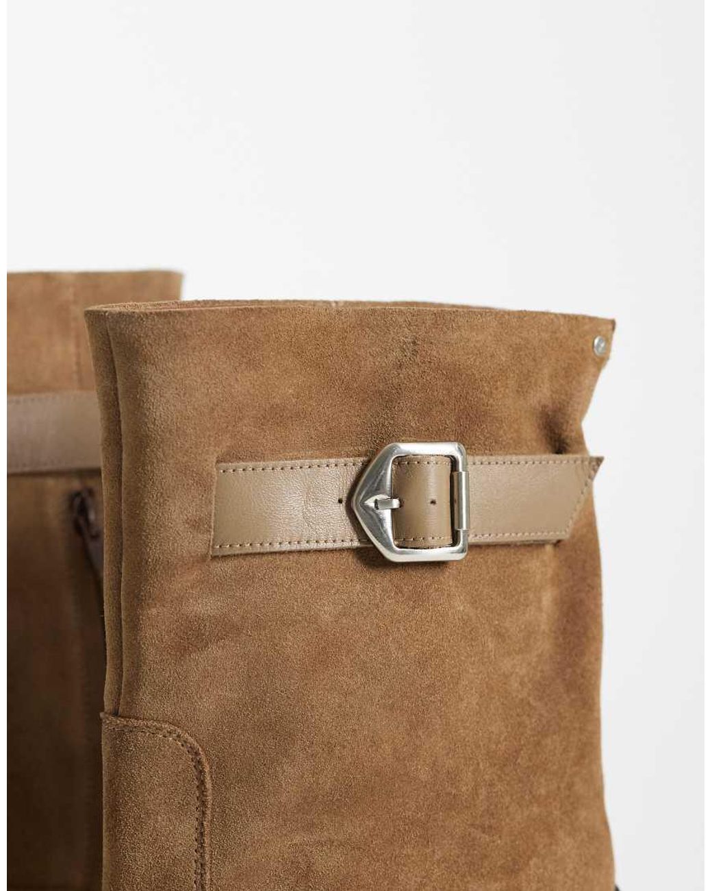 Bronx Natural New-kole Buckle Western High Ankle Boots