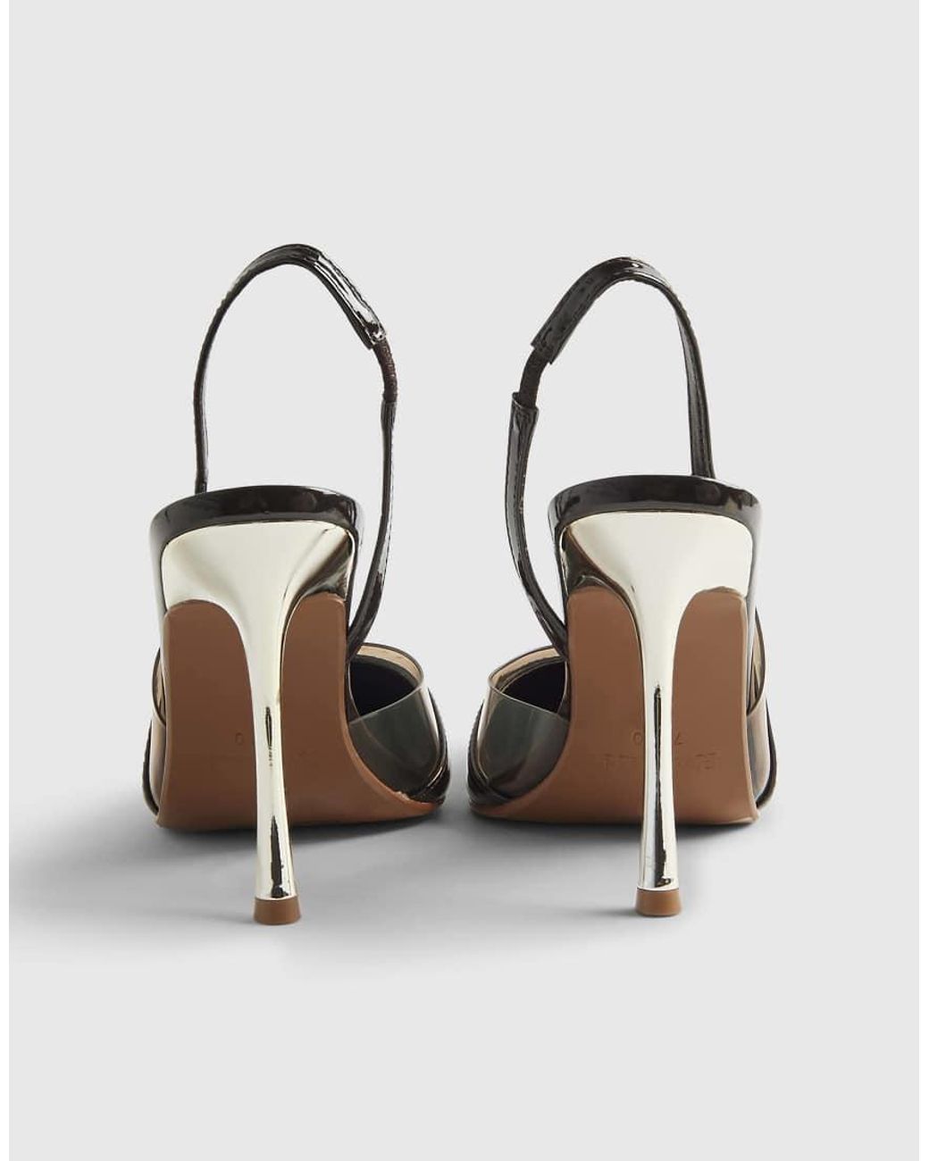River Island Natural Sling Back Court Heels