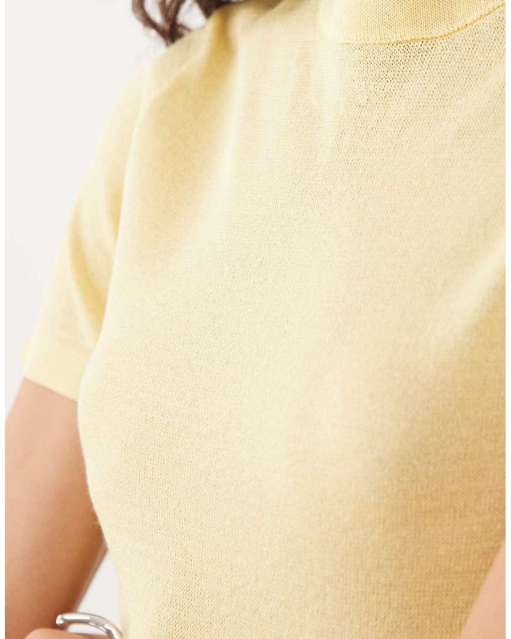 ASOS Natural Knitted Sheer T-shirt