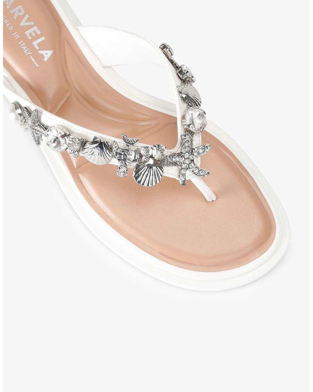 Carvela Kurt Geiger White Marina Flat Sandals
