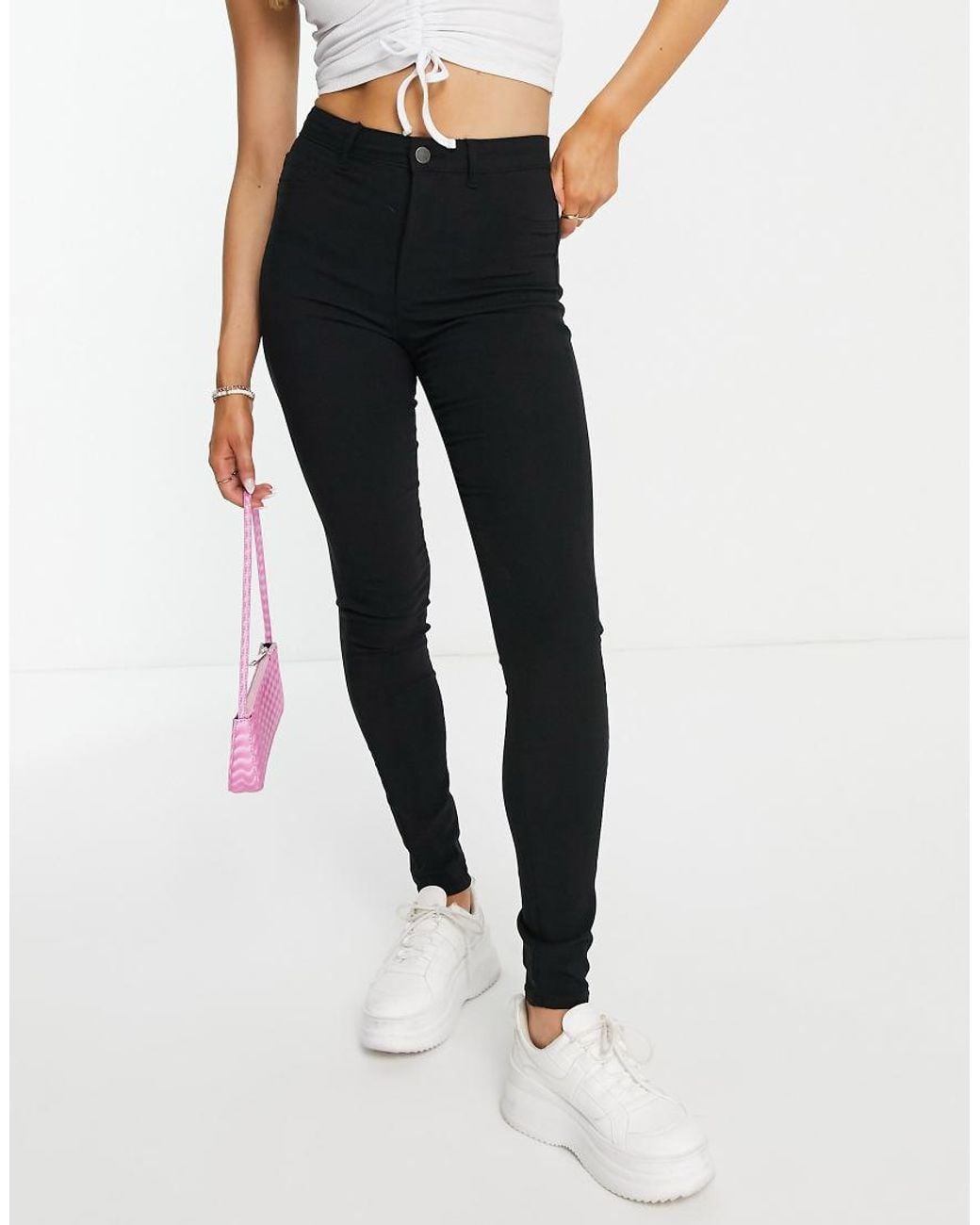 Pieces Black Highskin Skinny Jeans With High Waist