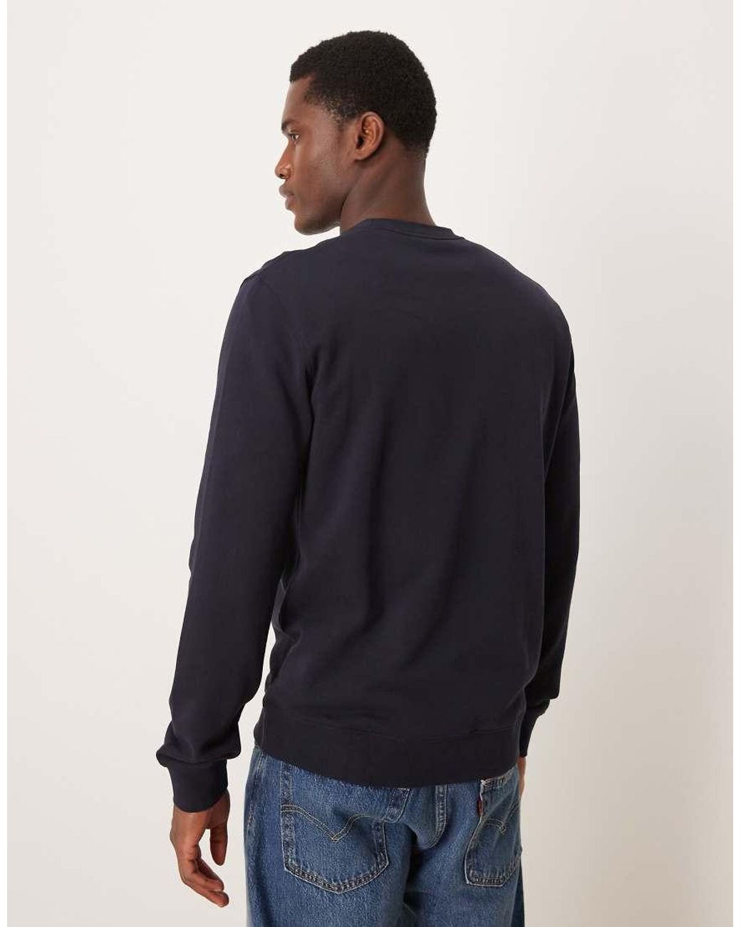 ARKET Blue Minimal Jersey Sweatshirt With Crew Neck for men