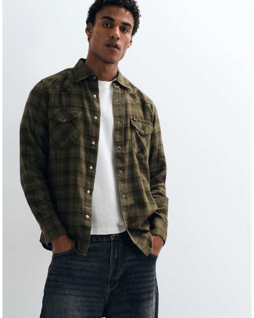 Wrangler Green Western Shirt for men