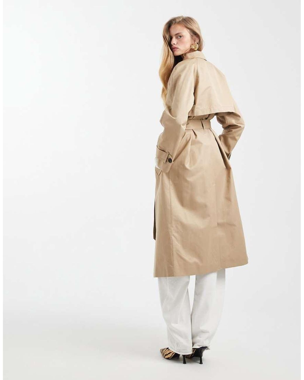 ASOS White Longline Water Repellent Trench Coat